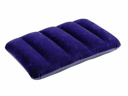 Подушка надувная флокированная, синяя 